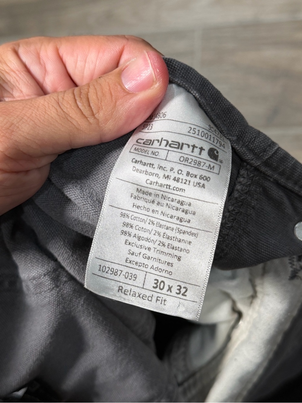 Carhartt Rugged Flex Rigby Bib Overalls Gray Work 30x32 OR2987-M - Picture 5 of 5